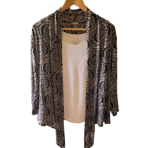 Chico's Sweaters - Chico's Classic Travelers Medallion Luciana Jacket Chico's Size 2 New with Tags